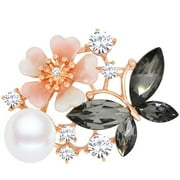 Ayyufe Brooch Pin Butterfly Flower Durable Elegant Style Lovely Brooch for Daily Life